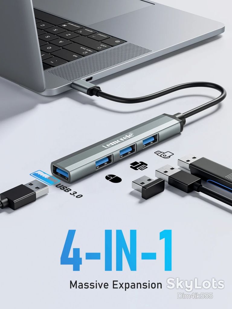USB хаб Lemorele USB-C - 4USB3.0 OTG 4Port 22cm - фото фото фото 2