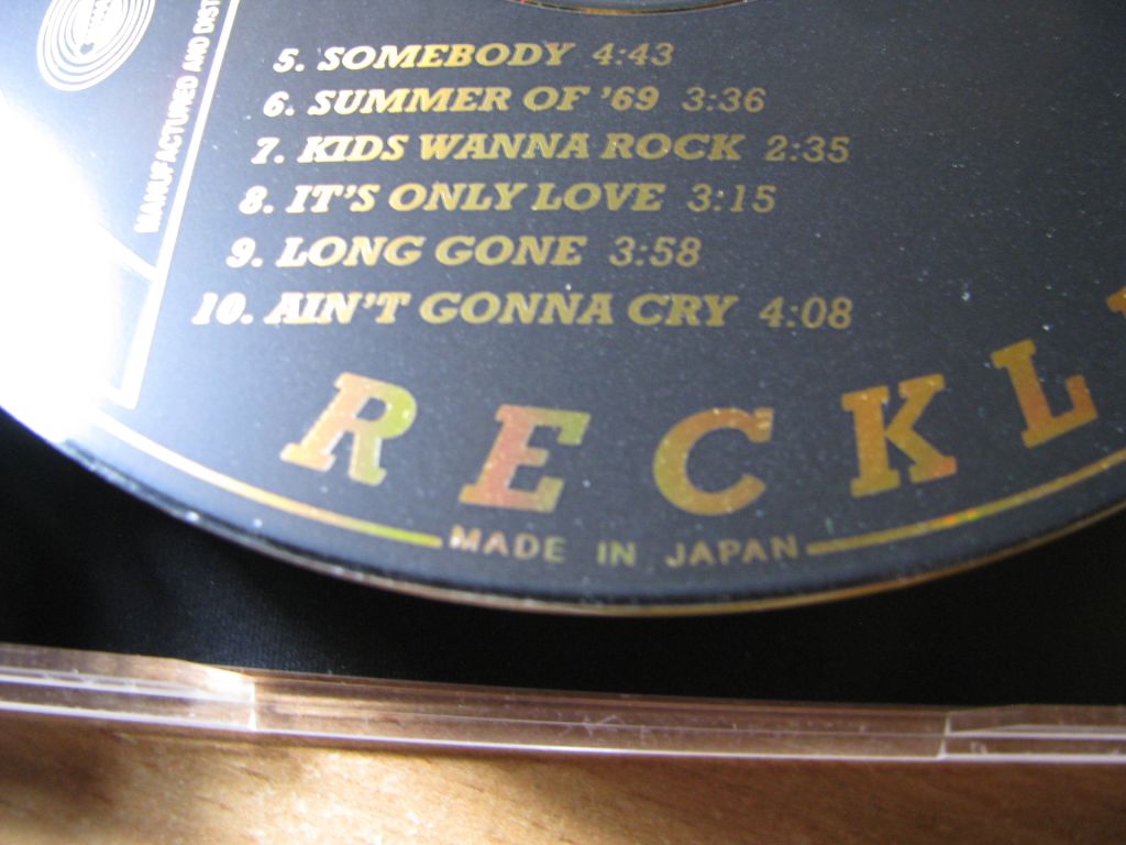 BRYAN ADAMS - Reckless  (1991 Mobile Fidelity Sound Lab 24Karat GOLD CD) - фото фото фото 3