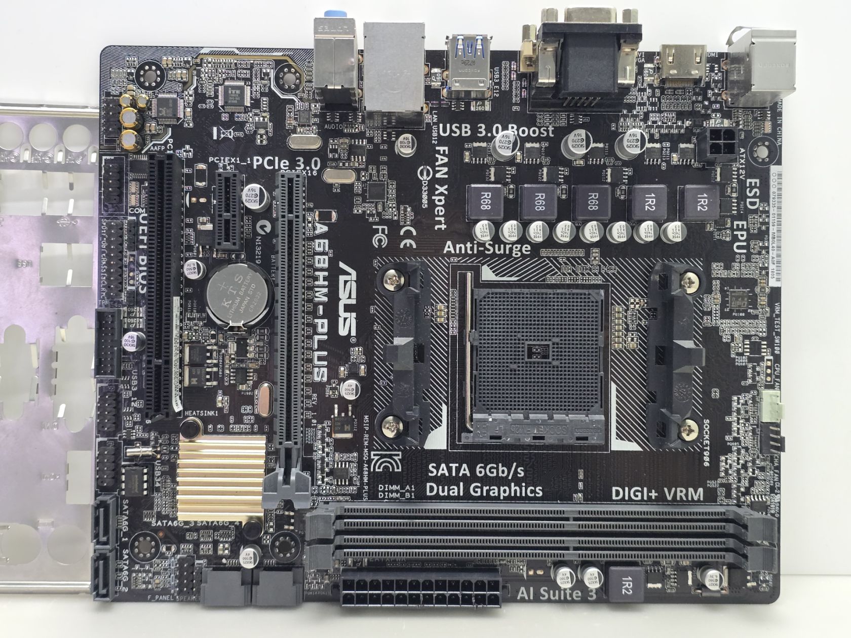 Материнська плата sFM2 ASUS A68HM-PLUS  (Socket FM2+,DDR3,б/у) - фото фото фото 0