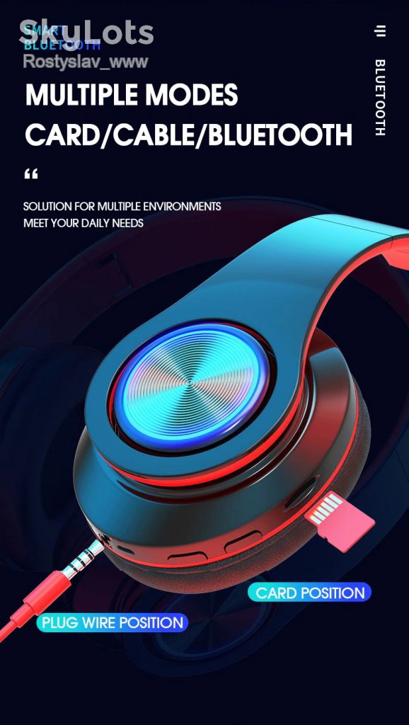 Безпровідні блютуз навушники B39 сині bluetooth супер баси - фото фото фото 6