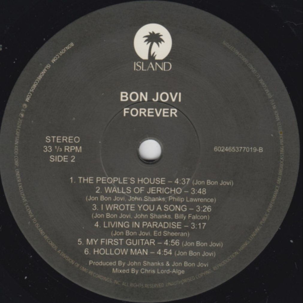 Bon Jovi - Forever - 2024.  (LP). 12. Vinyl. Пластинка. Europe. S/S. - фото фото фото 4