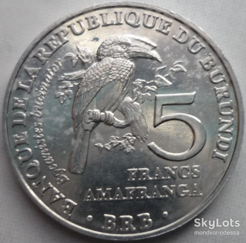 Бурунди 5 франков 2014 Фауна   зл/10р09 - фото фото фото 0