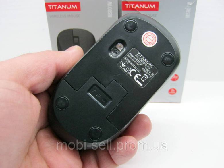Миша бездротова TITANUM MS001W Black 2.4 GHz Optical Mouse, 3V / ААA - фото фото фото 5