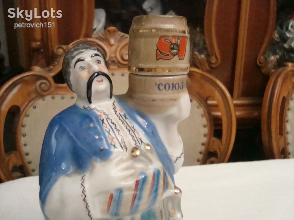 ШТОФ ГРАФИН КАЗАК ФАРФОР СССР ПОЛОННЕ №К - фото фото фото 1
