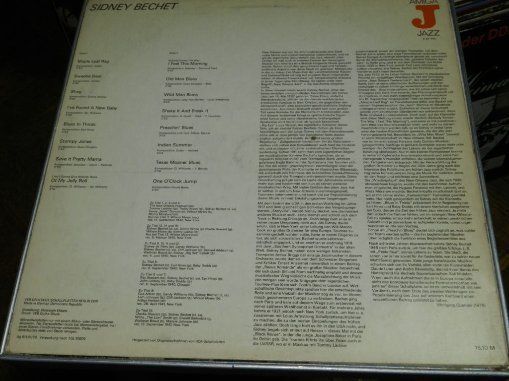 LP  AMIGA JAZZ - Sidney Bechet - фото фото фото 3