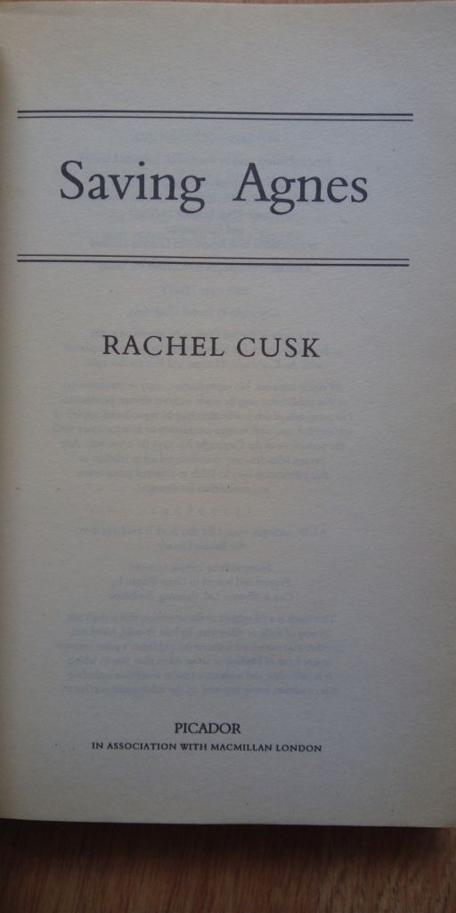 Saving Agnes Rachel Cusk English на Английском книга - фото фото фото 2