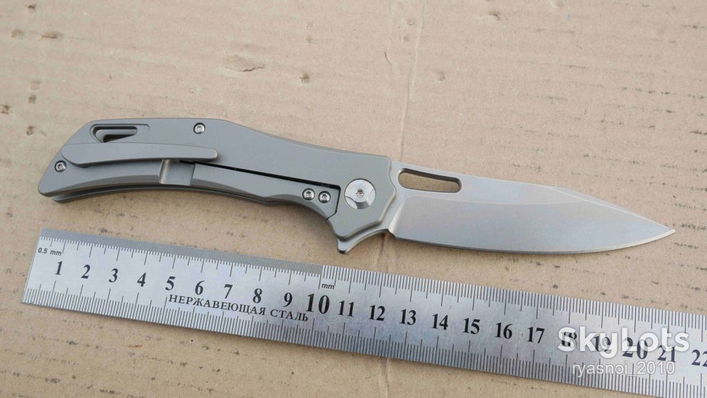 Untitled EF334, Titanium, D2 Stonewash, Ball Bearing, Outdoor, Tactical, EDC, Frame Lock - фото фото фото 2
