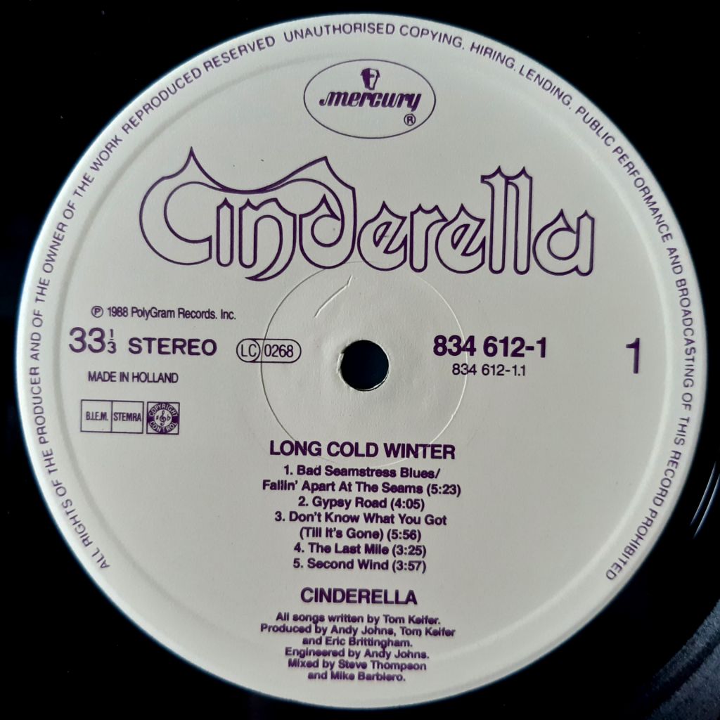 Cinderella - Long Cold Winter - 1988.   (LP). 12. Vinyl. Пластинка. Holland. - фото фото фото 5