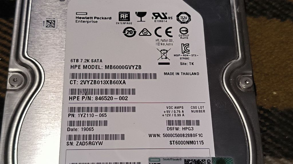 Жорсткий диск HDD Hewlett Packard Enterprise MB6000GVYZB 6TB №15 - фото фото фото 3