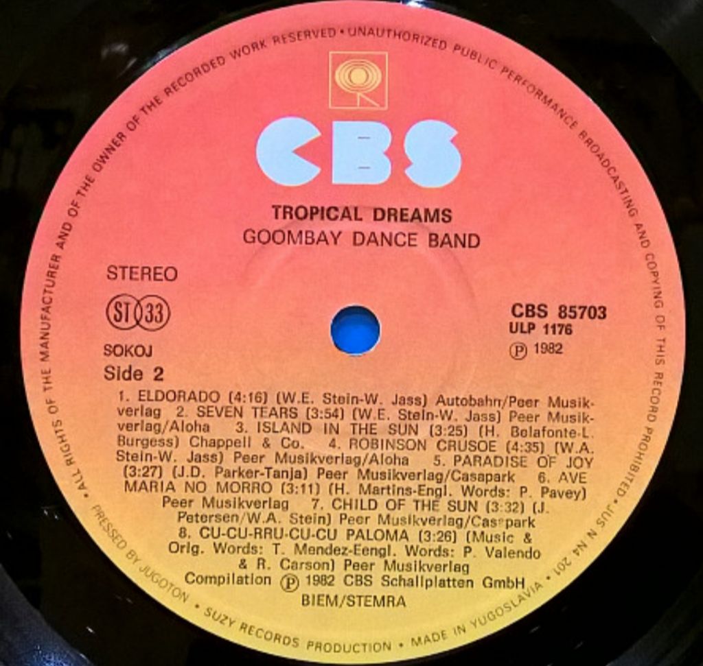 Goombay Dance Band - Tropical Dreams - 1982.  (LP). 12. Vinyl. Пластинка. Yugoslavia - фото фото фото 3