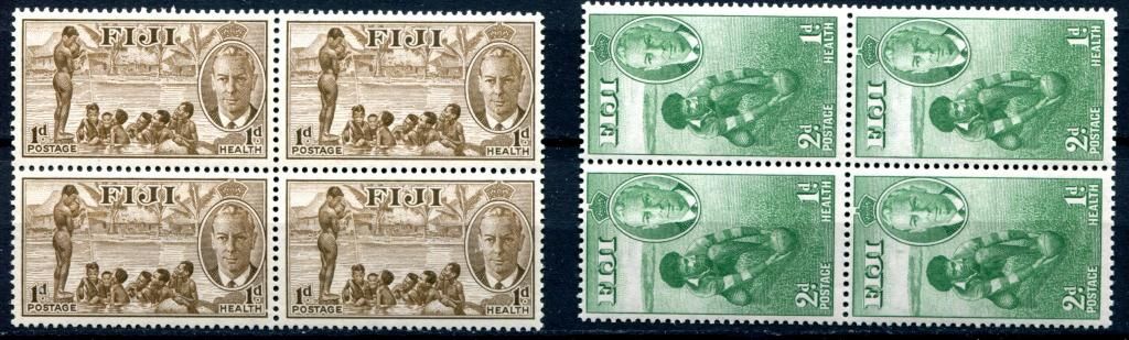 БРИТАНСКИЕ КОЛОНИИ. 1951. ЕЛИЗАВЕТА.ФИДЖИ. КВАРТБЛОКИ ИДЕАЛЬН СОСТОЯНИЕ.MNH - фото фото фото 0
