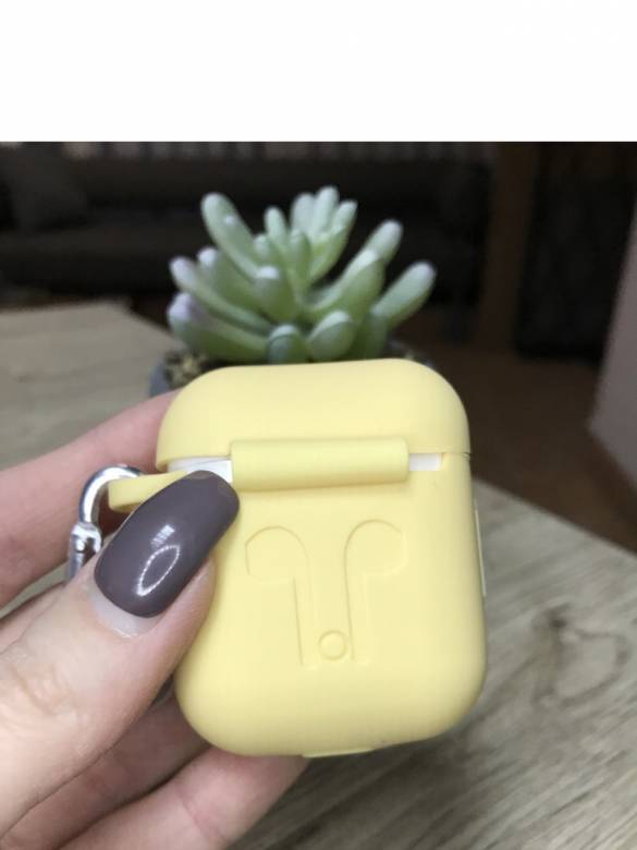 Чехол для Apple AirPods 1,2 Желтый Silicone Case силиконовый - фото фото фото 2
