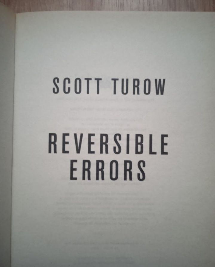 Reversible errors Scott Turow English на Английсом книга - фото фото фото 1