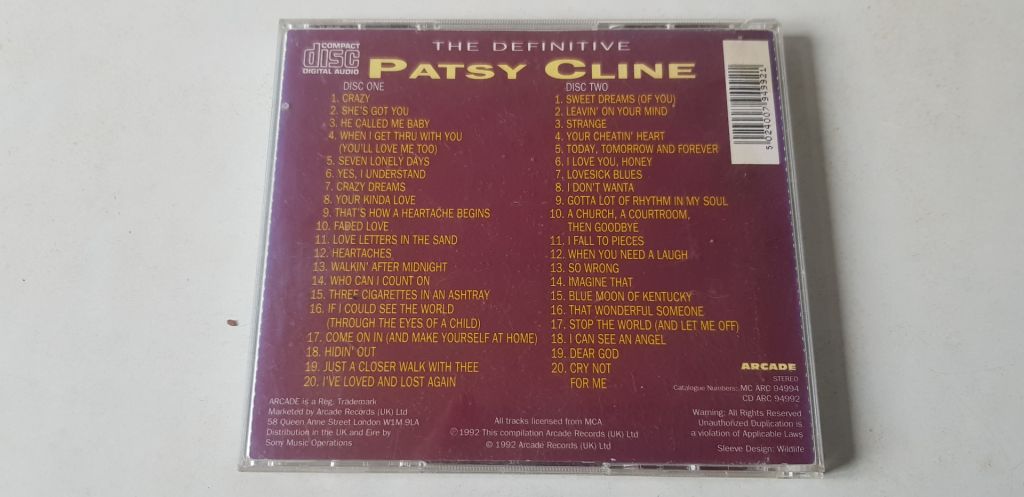 Patsy Cline The Definitive 2CD фірмовий - фото фото фото 1