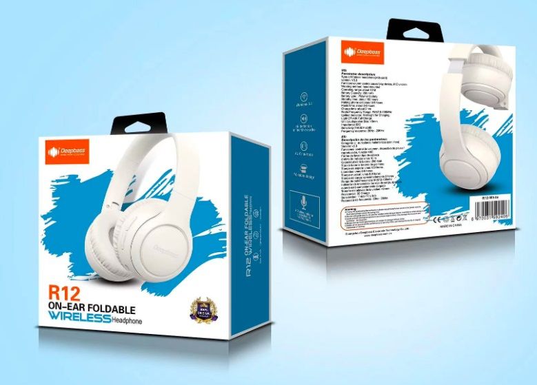 Наушники Bluetooth DEEPBASS R12 Бежевые - фото фото фото 4