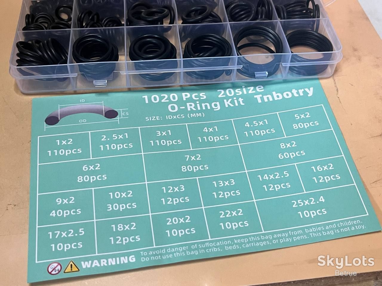 1020шт.Набір ущільнювальних кілець O-Rings 1020 штук - 20 розмірів NBR   (19965) - фото фото фото 9