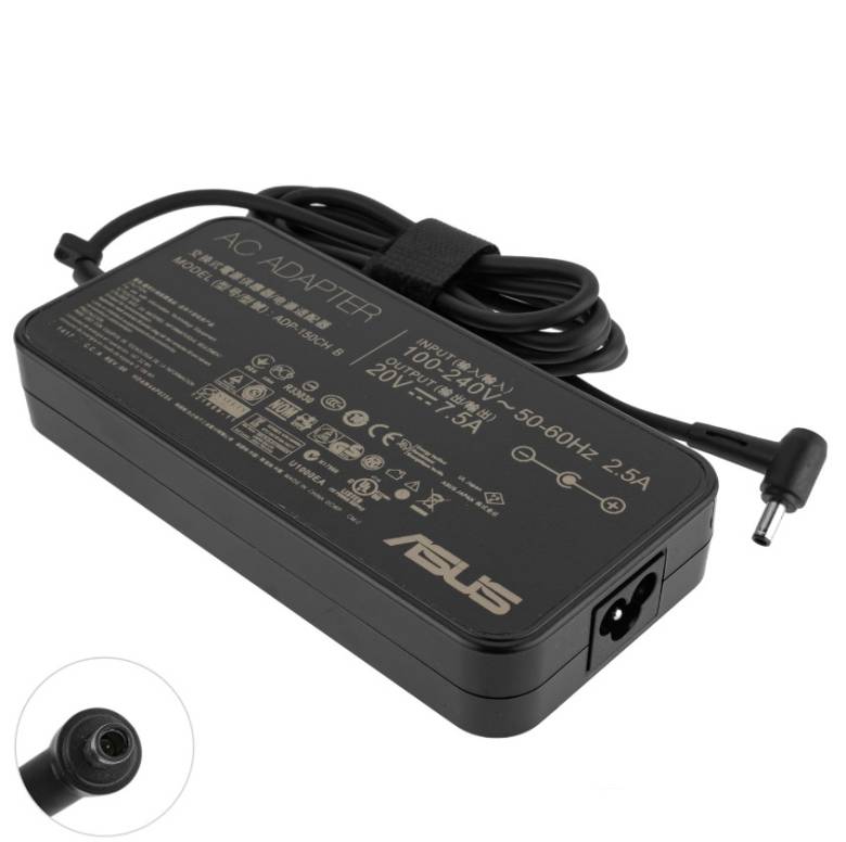БЖ для ноутбука ASUS 20V, 7.5A, 150W, 4.5*3.0мм-PIN, black, OVALE - фото фото фото 1