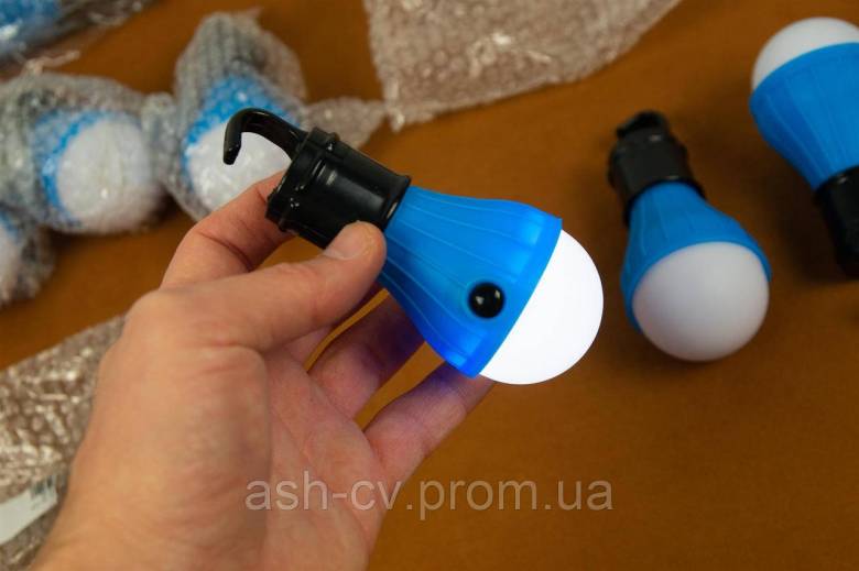 LED ліхтар у формі лампочки Camping Light Bulb Blue (3хAAA) - фото фото фото 8