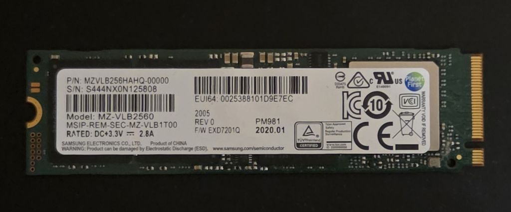 SSD Samsung PM981 256Gb NVME PCIe 3.0 - фото фото фото 0