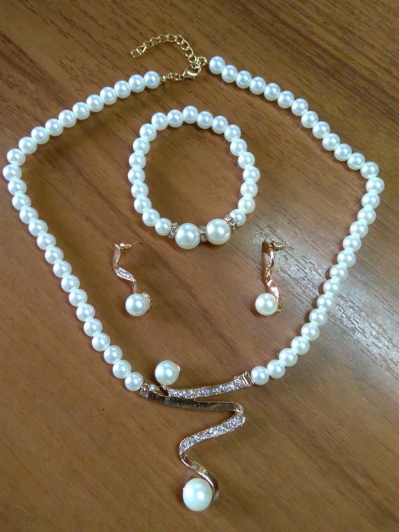 Комплект под жемчуг Fashion Jewelry, колье, браслет, серьги - фото фото фото 5