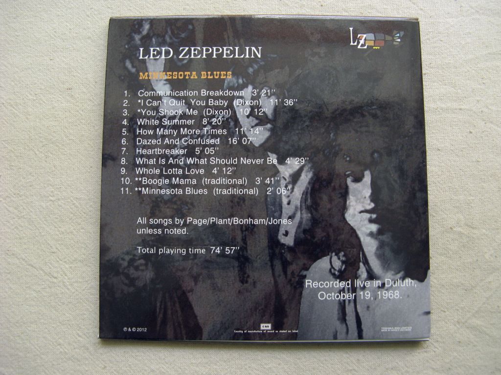 CDLP Led Zeppelin. Minnesota Blues. 1968/1994/2012. - фото фото фото 10