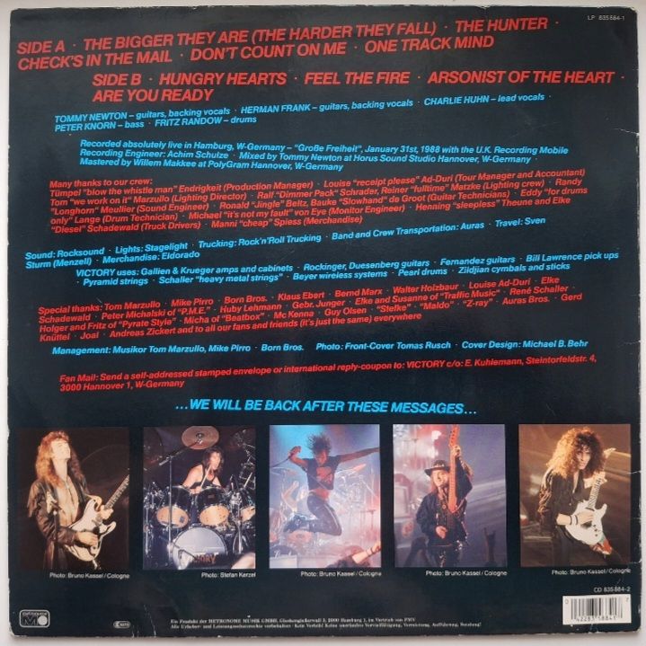 Victory - That's Live - 1988.  (LP). 12. Vinyl. Пластинка. Germany. - фото фото фото 1