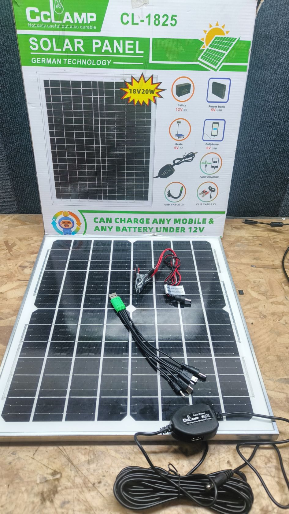 Лот Сонячна панель CCLamp CL-1825 Solar 20 Вт заряджання від сонця - фото фото фото 0