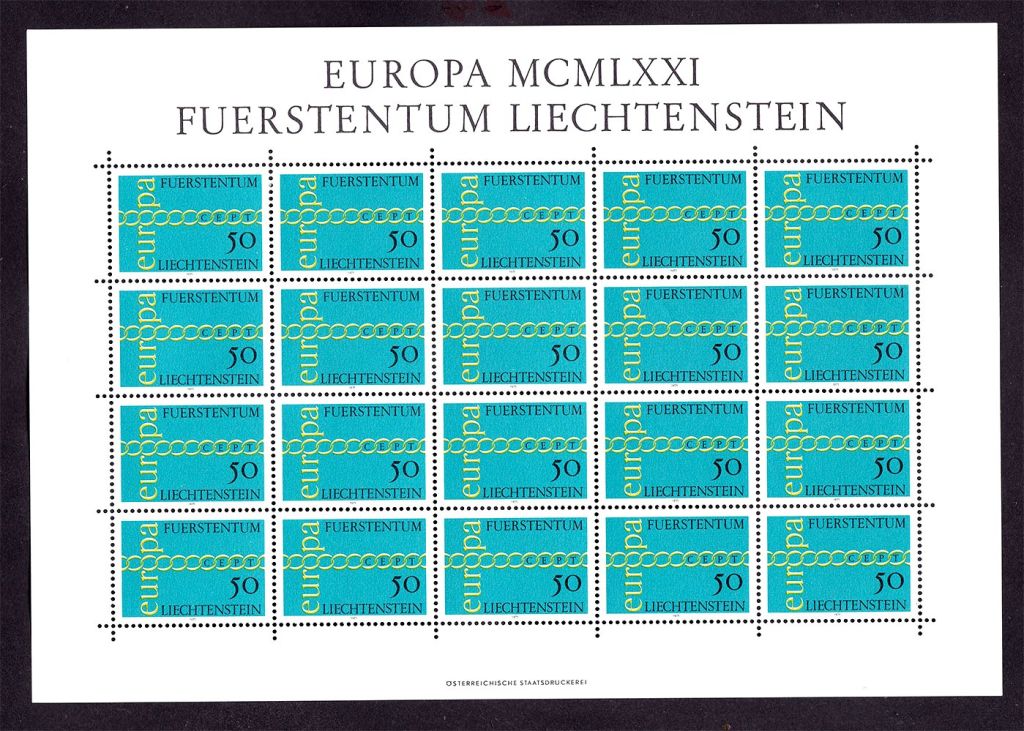 Лихтенштейн  1973 г  MNH -  м/л  EUROPA CEPT - - фото фото фото 0