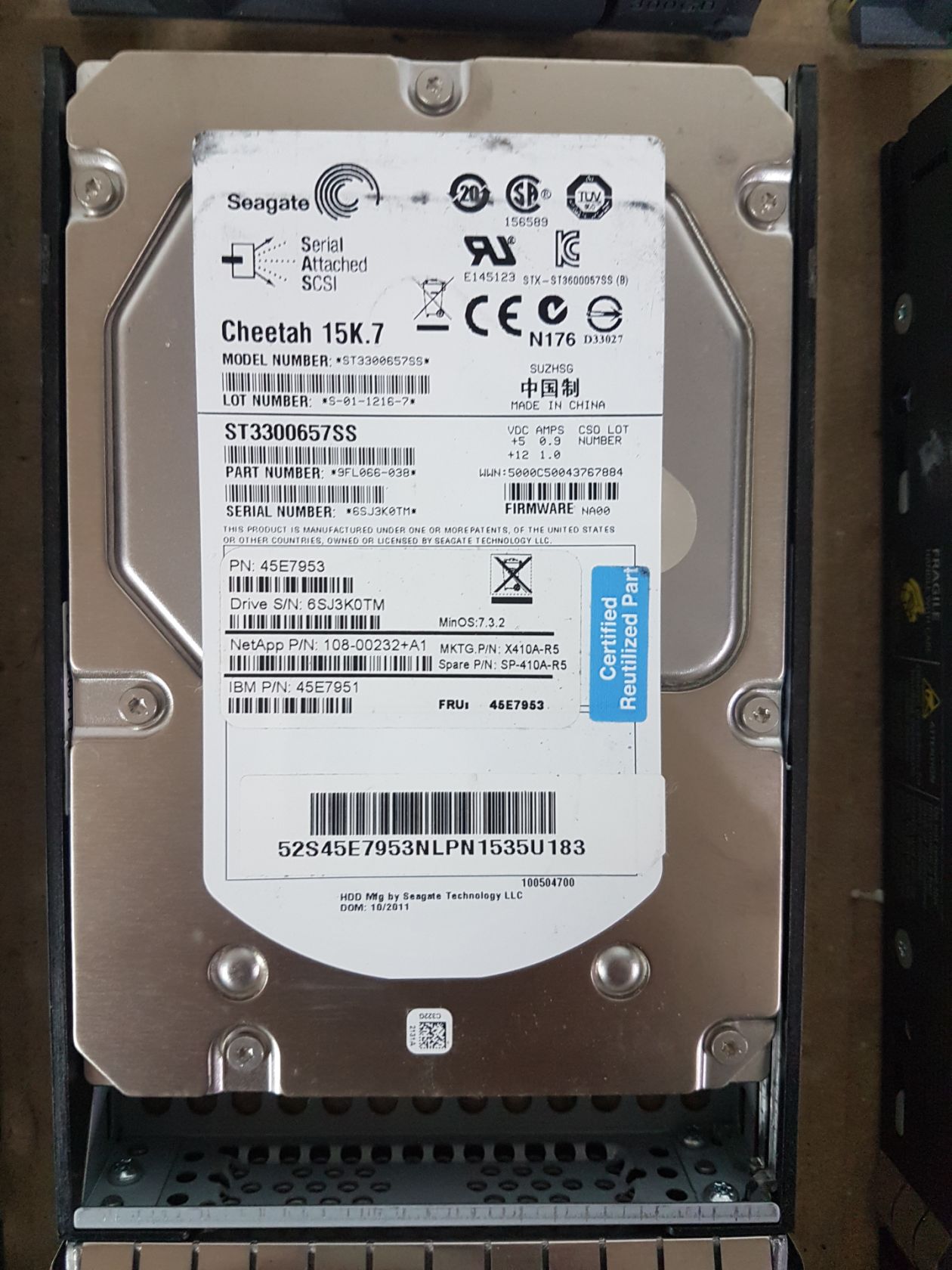Диски HDD 3.5" SAS 300gb ST3300657SS, 6шт одним лотом,  від 1грн   (№036) - фото фото фото 6