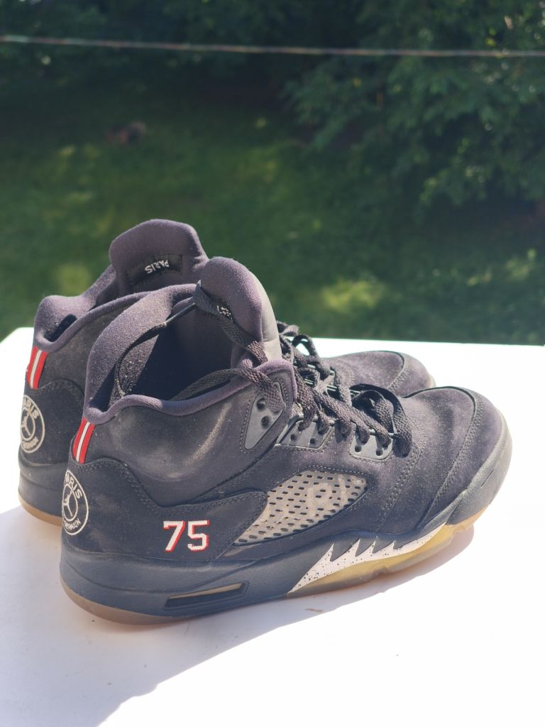 * Paris Saint-Germain x Air Jordan 5 Retro Black * Кросівки кроссовки - фото фото фото 1