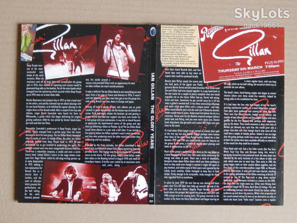 Gillan ‎– The Glory Years (DVD, Unofficial Release, Digipak) - фото фото фото 2