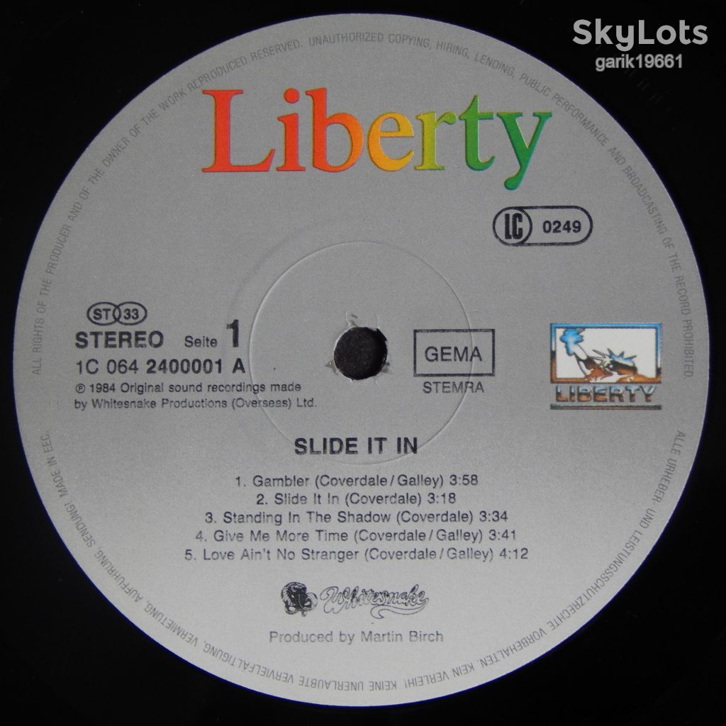 Whitesnake – Slide It In  (Liberty – 1C 064 2400001, Germany) insert EX+/EX+ - фото фото фото 3