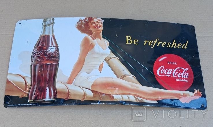 Металлическая табличка Coca -Cola "Be refreshed"   (из Германии) - фото фото фото 1