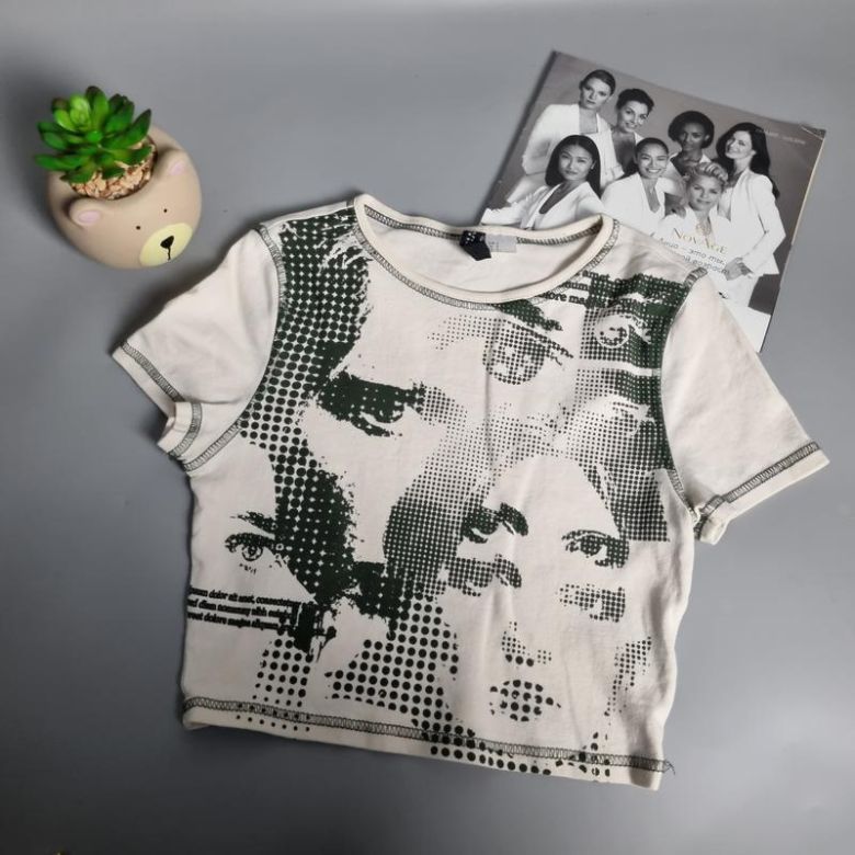 Жіночий кроп топ з принтом h&amp;amp;m - фото фото фото 1