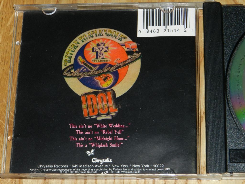 CD  Billy Idol - Whiplash Smile - фото фото фото 1