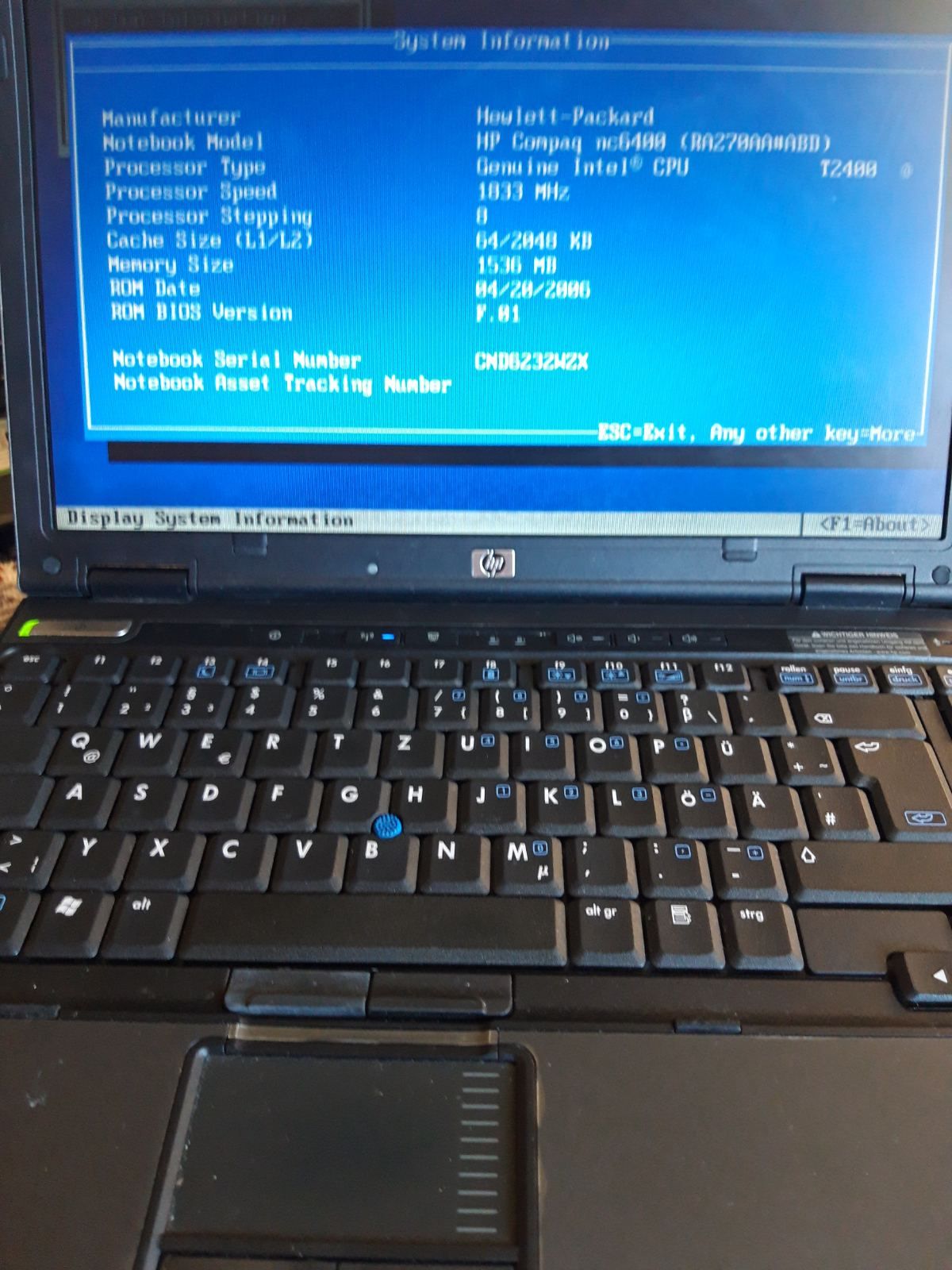 Ноутбук HP Compaq nc6400  1,83gHZ  1,5gb - фото фото фото 3