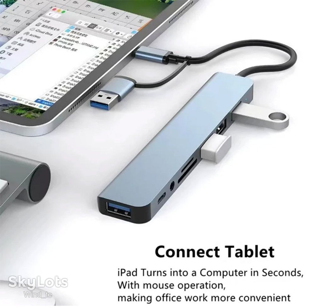 Металевий Type-C USB хаб док-станція 8в2  ( докстанция ) - фото фото фото 4