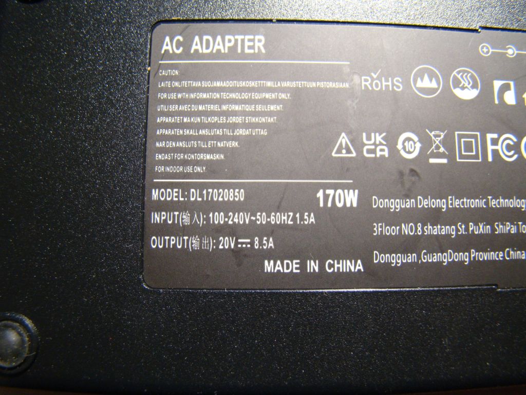 Адаптер питания Lenovo 20V 8,5A, 170Ватт. - фото фото фото 1