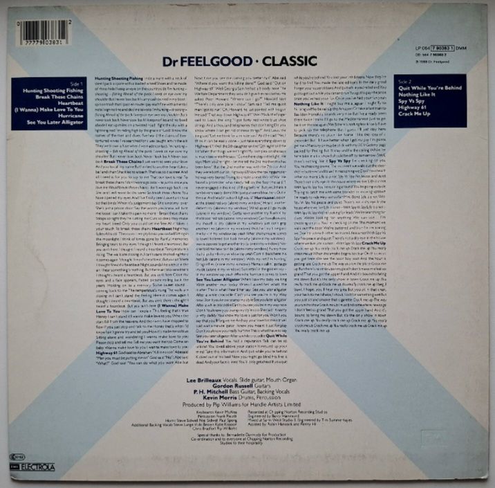Dr. Feelgood - Classic - 1987.  (LP). 12. Vinyl. Пластинка. EEC. - фото фото фото 1