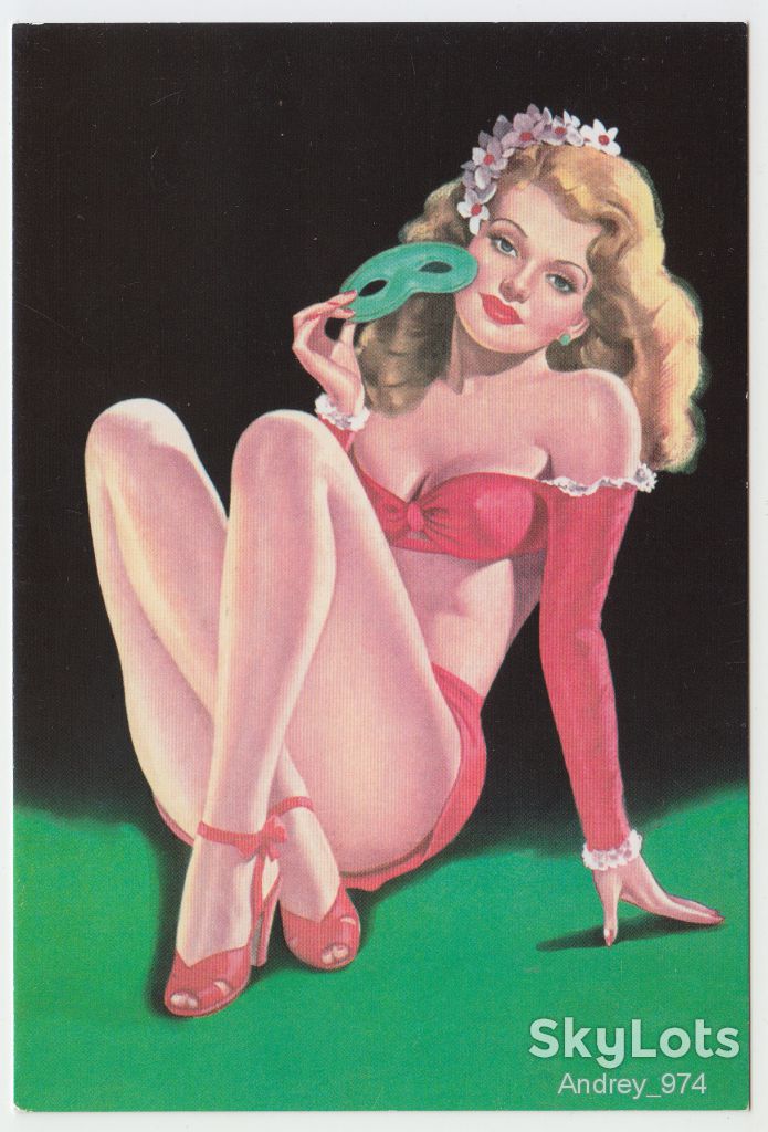 Открытка 10 x 14,5 см Девушка Ню Pin-Up - фото фото фото 0