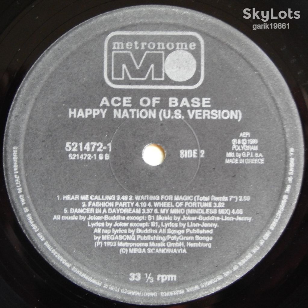 Ace Of Base – Happy Nation  (U.S. Version) (Metronome – 521 472-1, Greece) EX+/VG+ - фото фото фото 3