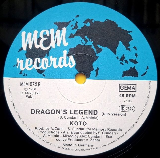 Koto - Dragon's Legend - 1988.   (EP). 12. Vinyl. Пластинка. Germany. - фото фото фото 3