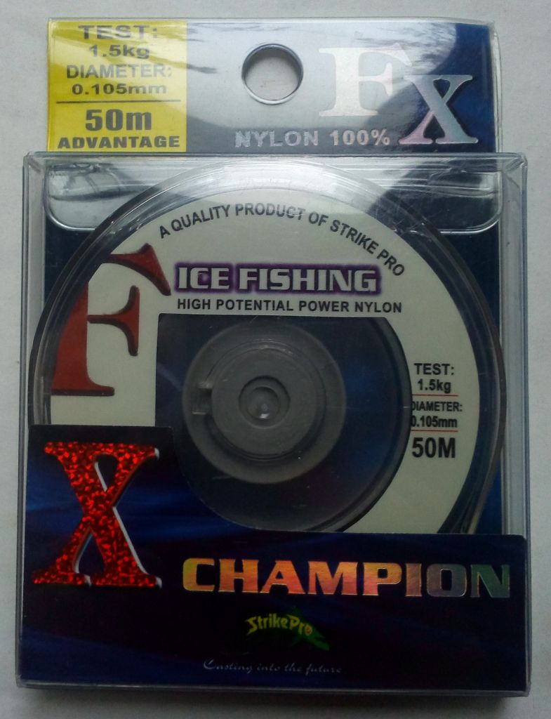 Леска Strike Pro FX Champion Ice Fishing 0,105 мм, 50 м  (новая) (I) - фото фото фото 0