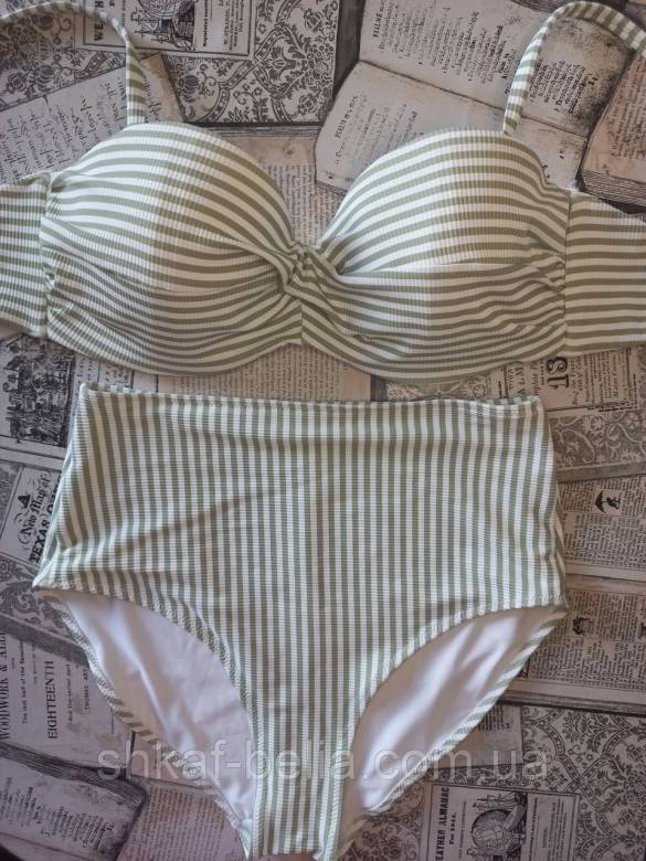 Купальник балконет 80С/75D бедра 46 H&amp;amp;M Полоска - фото фото фото 1