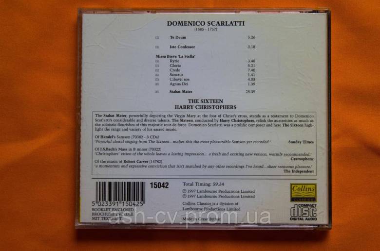 Музичний диск CD. DOMENICO SCARLATTI 1997 - фото фото фото 2