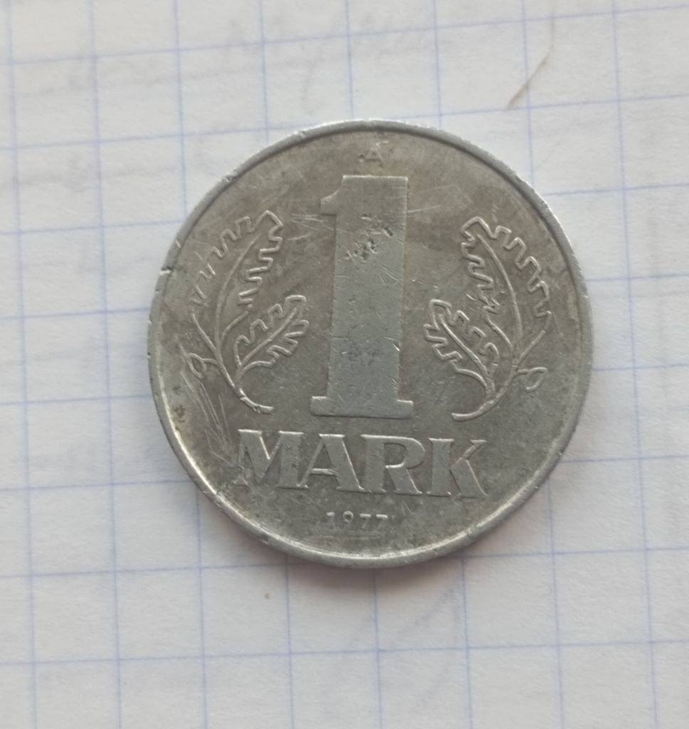 ГДР  1 марка  1977  г. - фото фото фото 0