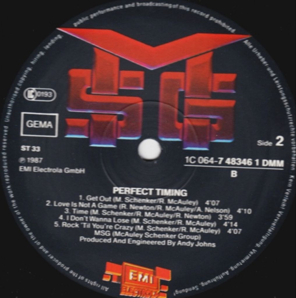 McAuley Schenker Group - Perfect Timing - 1987.   (LP). 12. Vinyl. Пластинка. Germany. - фото фото фото 5
