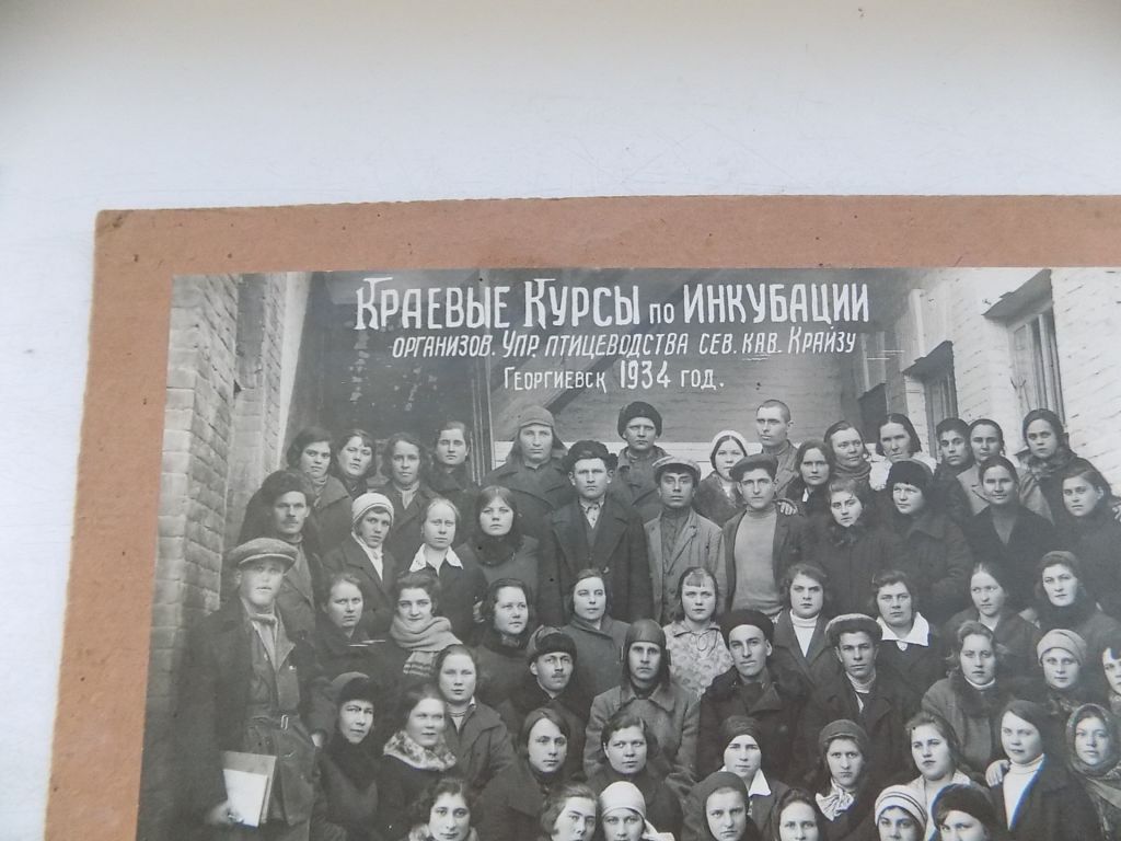 Фотография старинная Краевые курсы по инкубации 1934 год 25,3х20 см - фото фото фото 1