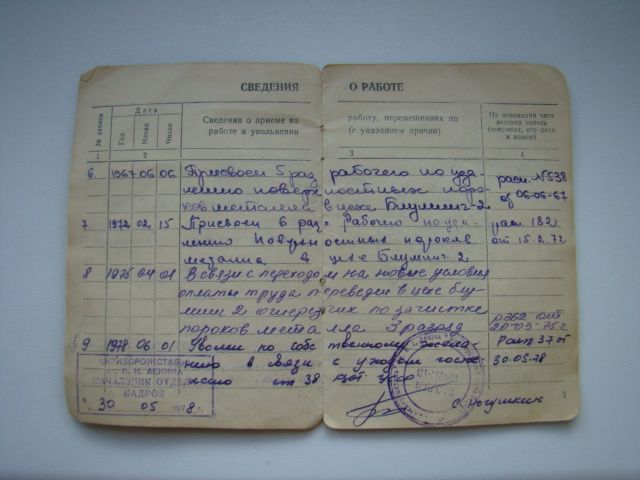 Трудовая книжка СССР образца 1938-1939 гг. - фото фото фото 4