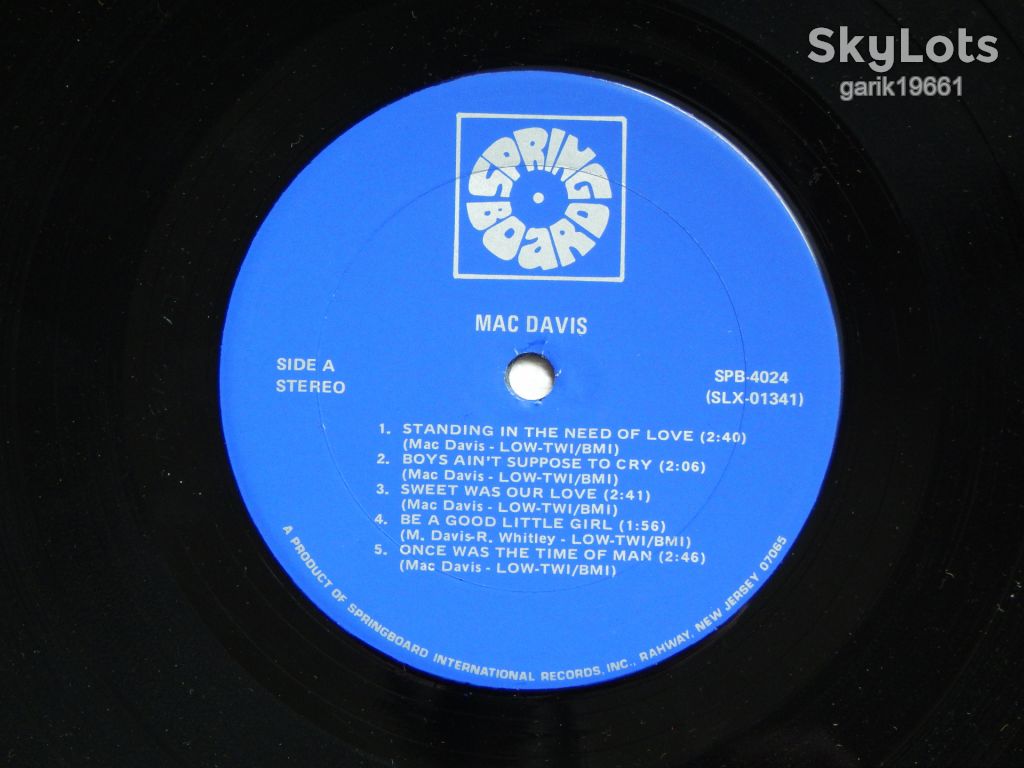 Mac Davis ‎– Mac Davis  (Springboard ‎– SPB-4024, US) EX+/EX+ - фото фото фото 2